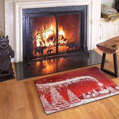 Christmas Polyester Rug Bedroom Living Room Bedside Floor Mat