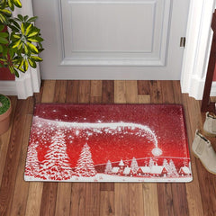 Christmas Polyester Rug Bedroom Living Room Bedside Floor Mat