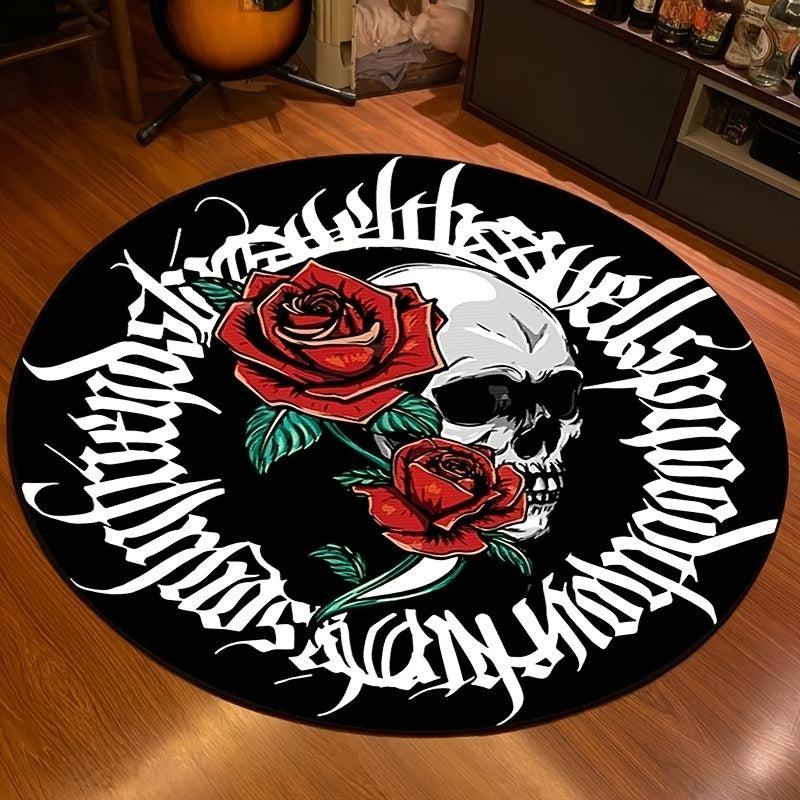 Cartoon Eye Print Area Rug Gothic Living Room Round Carpet Halloween Decoration