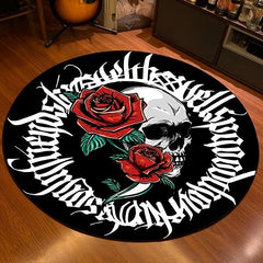 Cartoon Eye Print Area Rug Gothic Living Room Round Carpet Halloween Decoration