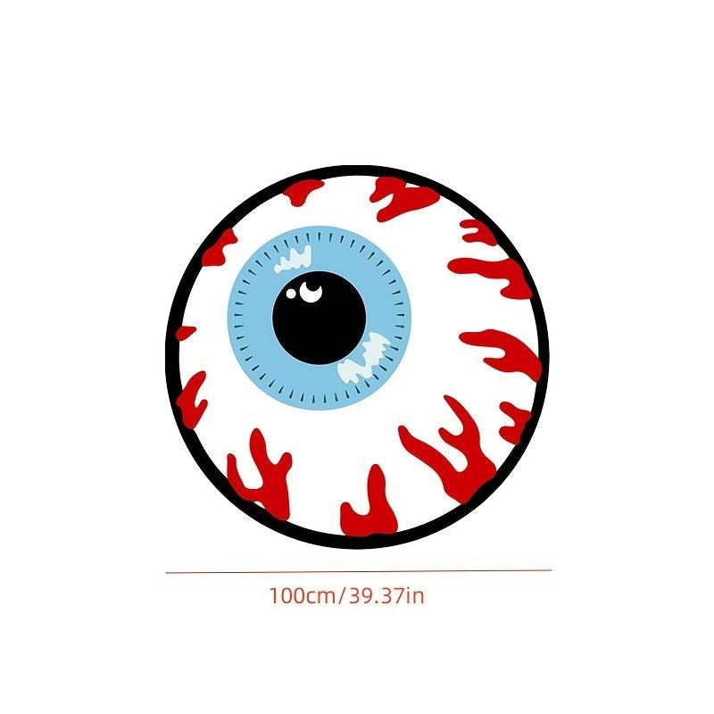 Cartoon Eye Print Area Rug Gothic Living Room Round Carpet Halloween Decoration