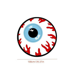 Cartoon Eye Print Area Rug Gothic Living Room Round Carpet Halloween Decoration