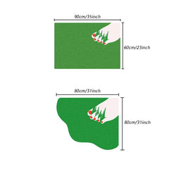 Cartoon Grass Green Fluffy Porch Rug Home Decoration Abstract Cartoon Door Mat