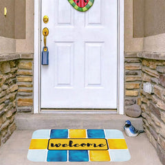 Thickened Yellow Welcome Doormat Non-slip Carpet Outdoor Floor Mat