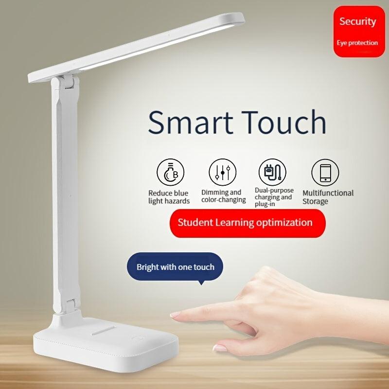 Dimmable LED Desk Lamp Touch Dimming Eye Protection USB Plug