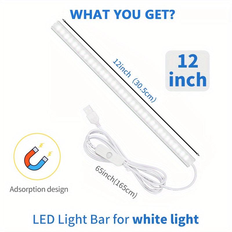 LED Thin With Switch Desk Lamp Magnetic USB Plug under Cabinet Light