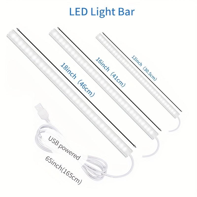 LED Thin With Switch Desk Lamp Magnetic USB Plug under Cabinet Light