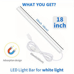 LED Thin With Switch Desk Lamp Magnetic USB Plug under Cabinet Light