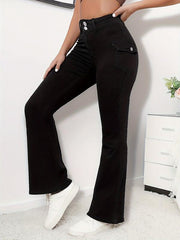 Cargo Pants Mid Stretch Slim Fit Bootcut Jeans Women's Denim Jeans