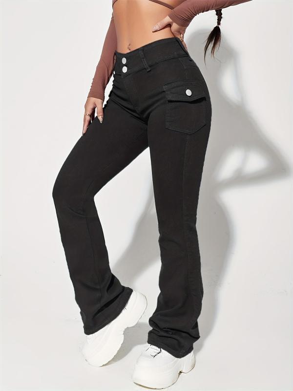 Cargo Pants Mid Stretch Slim Fit Bootcut Jeans Women's Denim Jeans