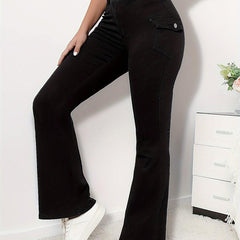 Cargo Pants Mid Stretch Slim Fit Bootcut Jeans Women's Denim Jeans