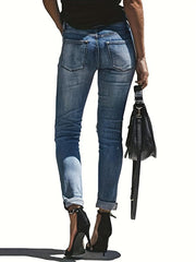 Distressed High Stretch Skinny Jeans