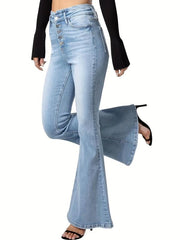 High Stretch Distressed Bell Bottom Jeans Women's Denim Jeans