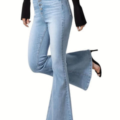 High Stretch Distressed Bell Bottom Jeans Women's Denim Jeans