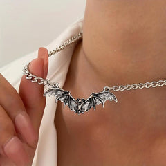 Halloween Punk Style Bat Necklace Animal Bat Necklace