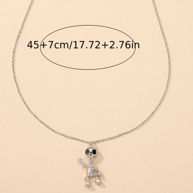Halloween Skull Frame Pendant Necklace Funny Party Decor Neck Jewelry Gift