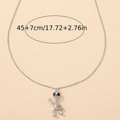 Halloween Skull Frame Pendant Necklace Funny Party Decor Neck Jewelry Gift