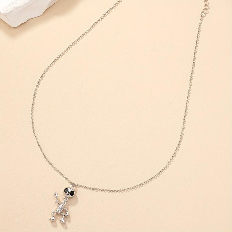 Halloween Skull Frame Pendant Necklace Funny Party Decor Neck Jewelry Gift