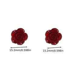 Silver Plated Rose Stud Earrings for Women Girls