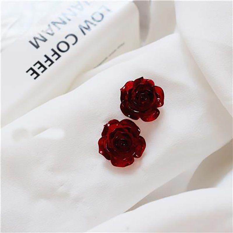 Silver Plated Rose Stud Earrings for Women Girls