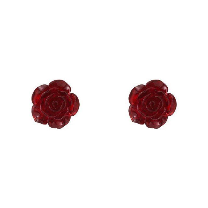 Silver Plated Rose Stud Earrings for Women Girls