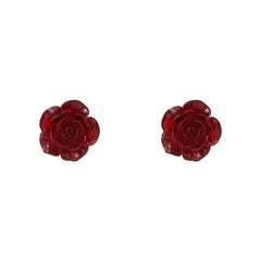 Silver Plated Rose Stud Earrings for Women Girls