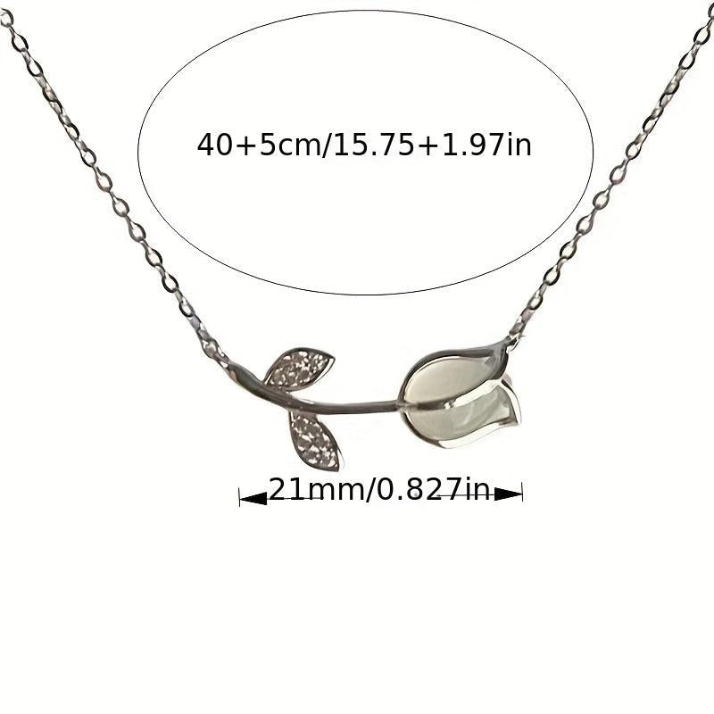 Tulip Pendant Necklace Clavicle Chain Daily Wear Neck Jewelry Gift