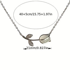 Tulip Pendant Necklace Clavicle Chain Daily Wear Neck Jewelry Gift