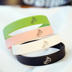 4pcs Unicorn Silicone Bracelet Stackable Hand Jewelry Set