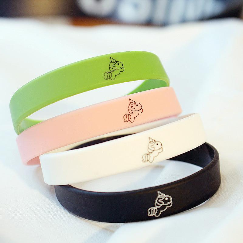 4pcs Unicorn Silicone Bracelet Stackable Hand Jewelry Set