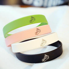 4pcs Unicorn Silicone Bracelet Stackable Hand Jewelry Set