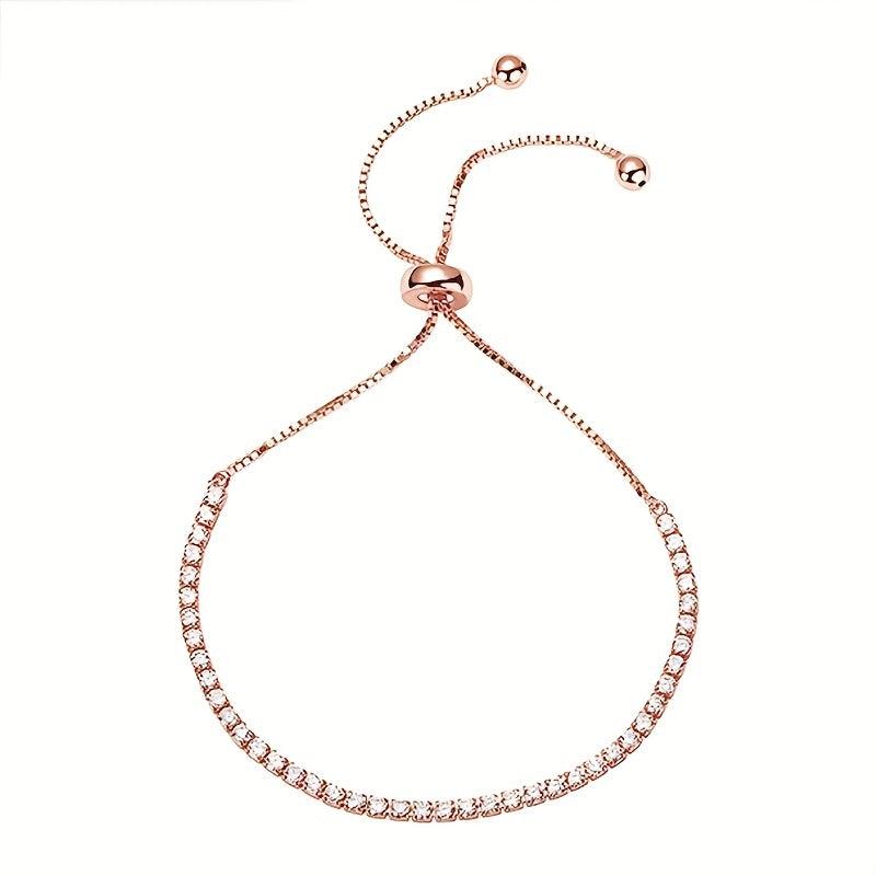 Adjustable CZ Tennis Bracelet Hand Jewelry for Women