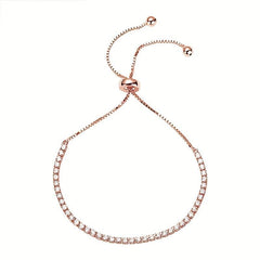 Adjustable CZ Tennis Bracelet Hand Jewelry for Women