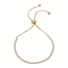 Adjustable CZ Tennis Bracelet Hand Jewelry for Women