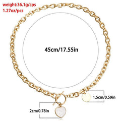Minimalist Love Heart Chain Bracelet Necklace Jewelry Gift for Women
