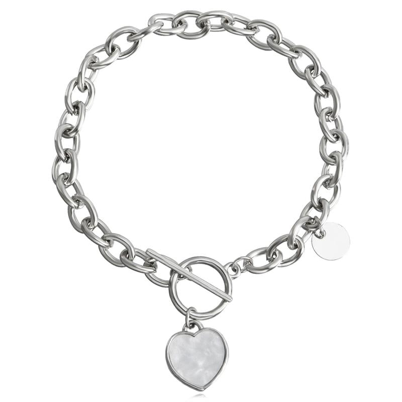 Minimalist Love Heart Chain Bracelet Necklace Jewelry Gift for Women
