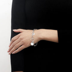 Minimalist Love Heart Chain Bracelet Necklace Jewelry Gift for Women