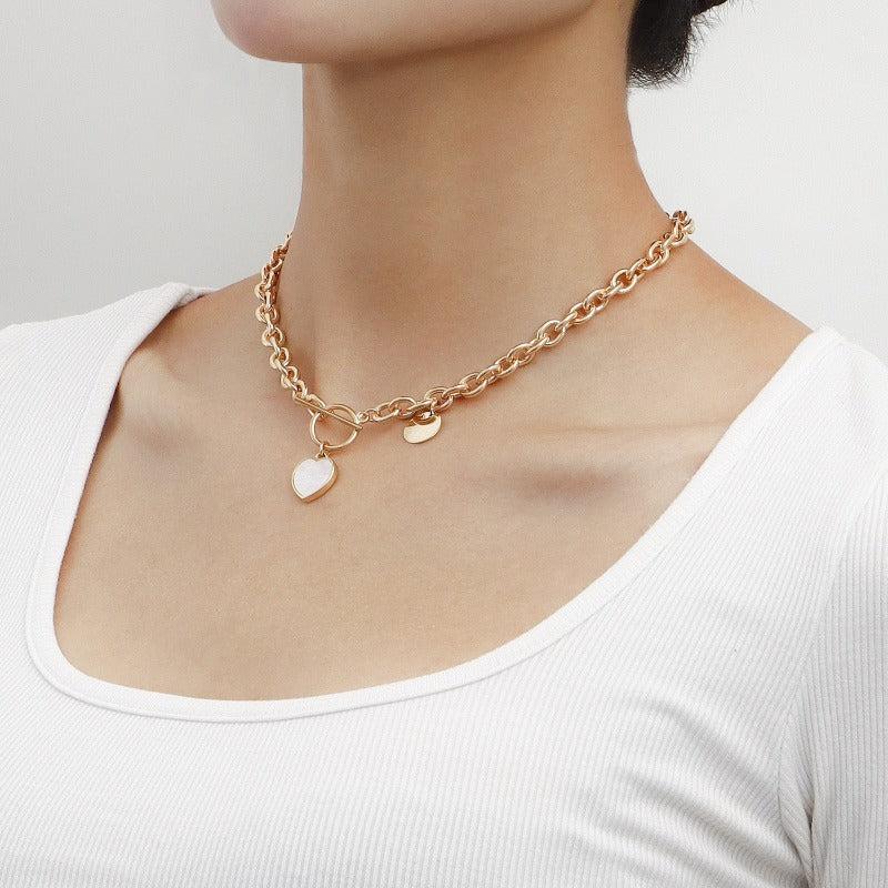 Minimalist Love Heart Chain Bracelet Necklace Jewelry Gift for Women