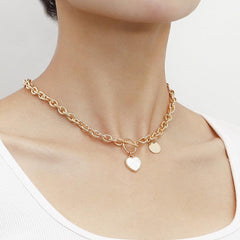 Minimalist Love Heart Chain Bracelet Necklace Jewelry Gift for Women