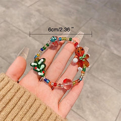 Christmas Tree Etc Shaped Beads Beaded Bracelet Xmas Gift