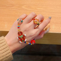 Christmas Tree Etc Shaped Beads Beaded Bracelet Xmas Gift