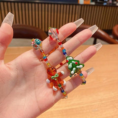 Christmas Tree Etc Shaped Beads Beaded Bracelet Xmas Gift