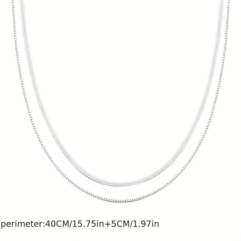 Double Layer Snake Bone Chain Necklace Minimalist Stacking Niche Necklace