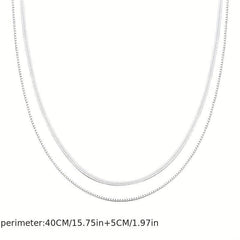 Double Layer Snake Bone Chain Necklace Minimalist Stacking Niche Necklace