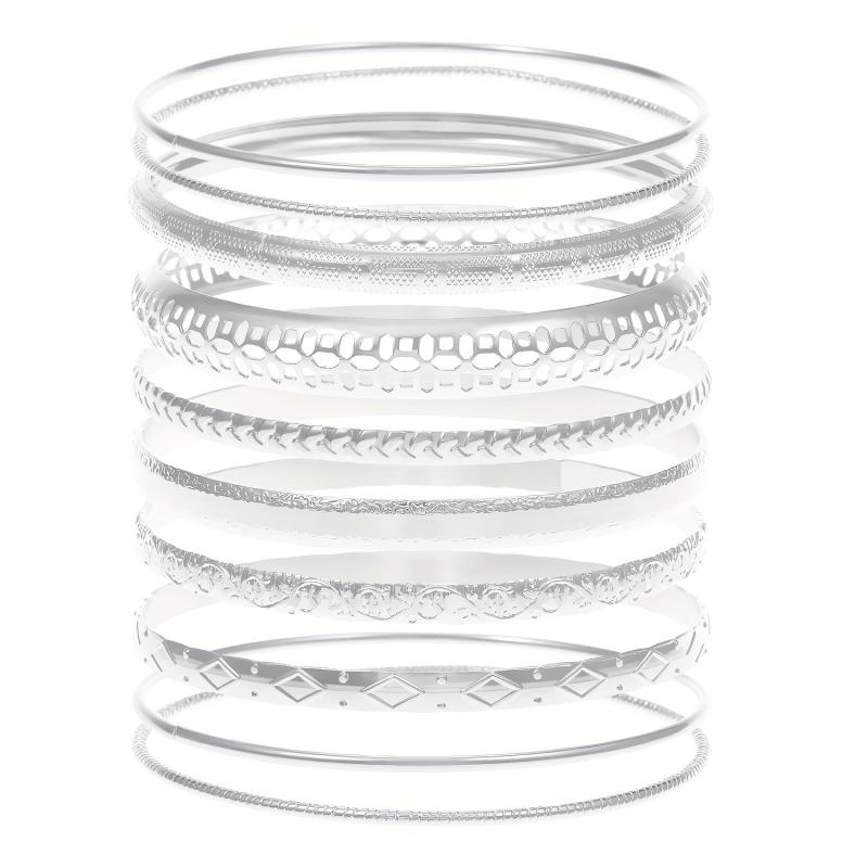 10pcs Set Exaggerated Golden Silver Bracelet Combination Gift