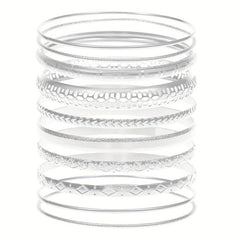 10pcs Set Exaggerated Golden Silver Bracelet Combination Gift