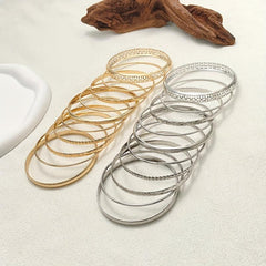10pcs Set Exaggerated Golden Silver Bracelet Combination Gift