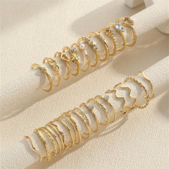 Y2k Style Heart Rhinestone Stacking Rings for Daily Party