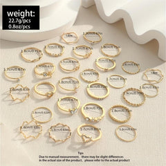 Y2k Style Heart Rhinestone Stacking Rings for Daily Party