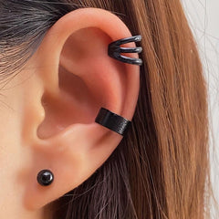 3 Pcs Set Stud Earrings Clip-On Unique Statement Ear Accessories